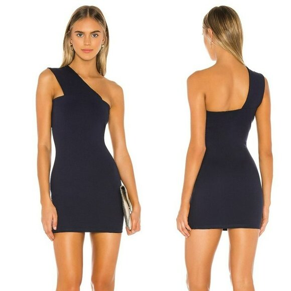 Superdown Rockie One Shoulder Dress - Navy - Picture 1 of 8